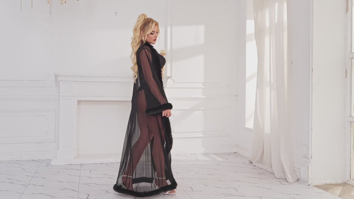 Black Lace Gown Kimono