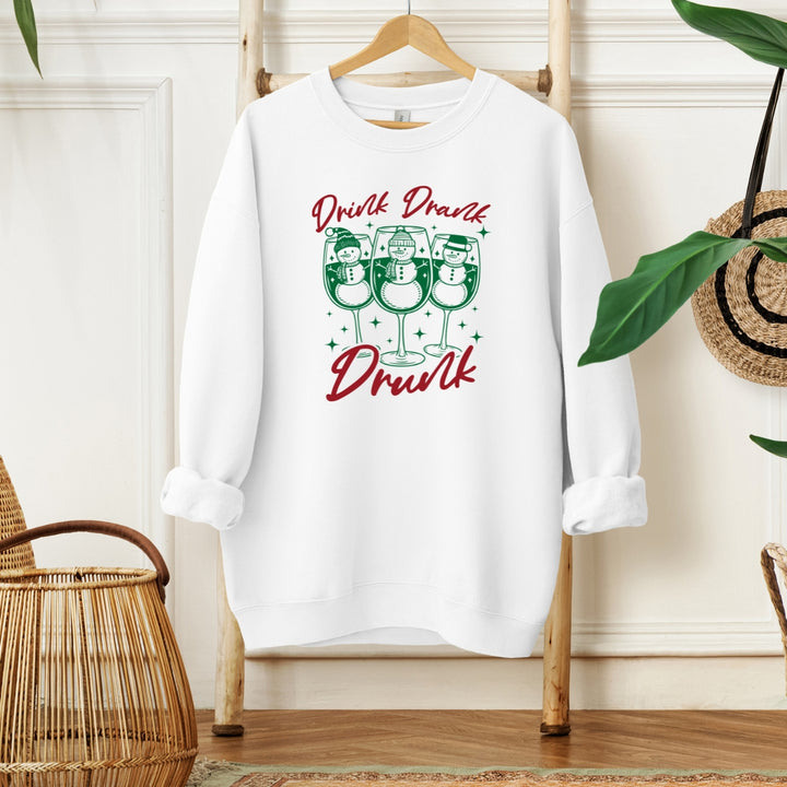 Drink Drank Drunk Snowman Crewneck Sweatshirt