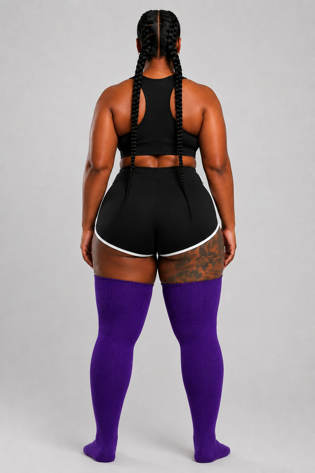 Purple amethyst plus size thigh high socks