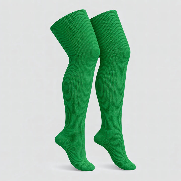 Emerald green plus size thigh high socks