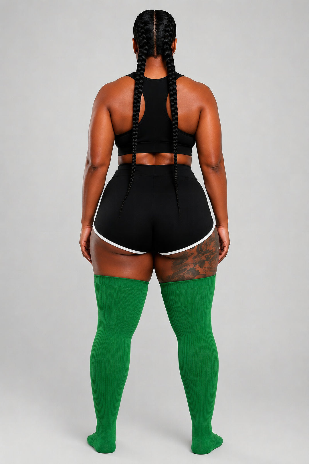 Emerald green plus size thigh high socks