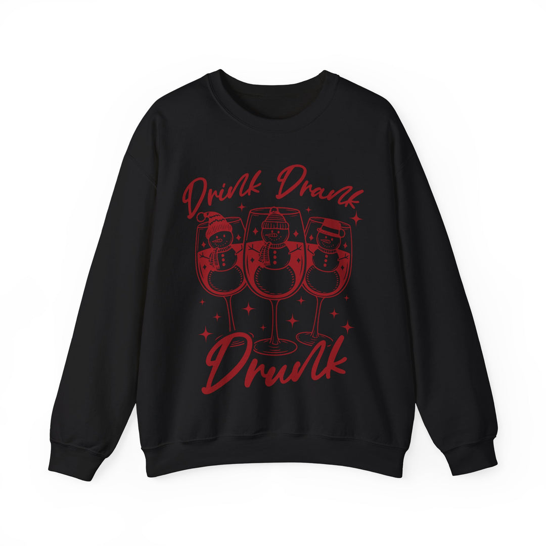 Drink Drank Drunk Snowman Crewneck Sweatshirt