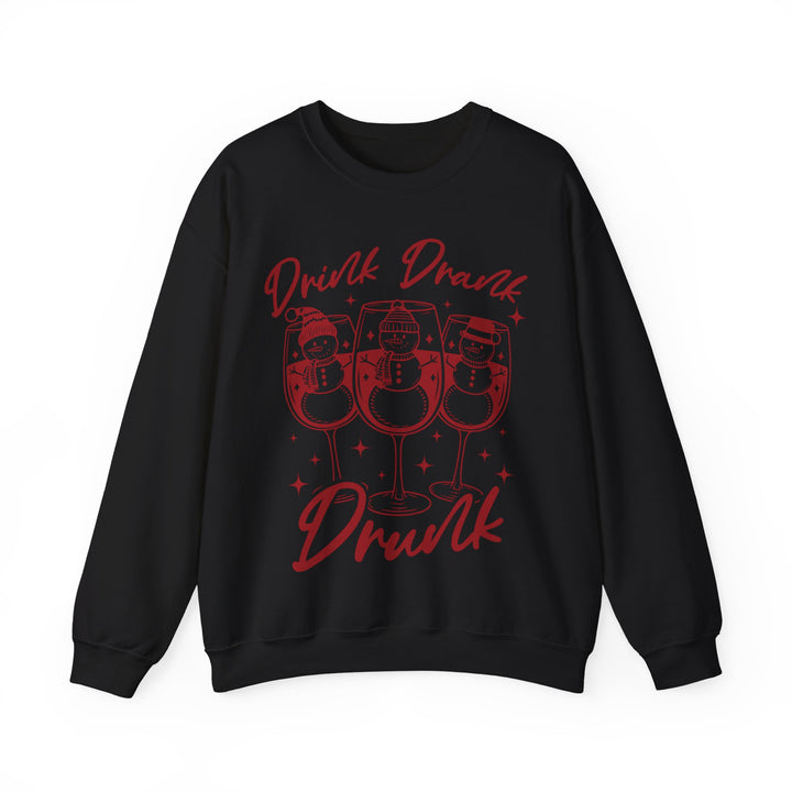 Drink Drank Drunk Snowman Crewneck Sweatshirt