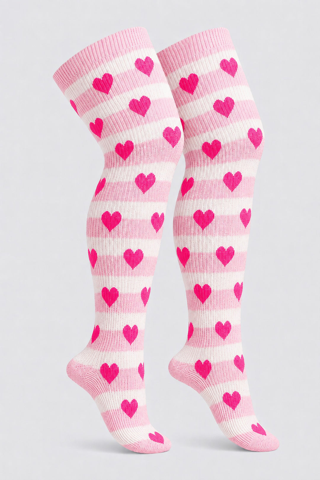 Sweetheart Stripe Graphic Thigh Highs