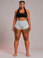 Grey Performance Flex Shorts on model