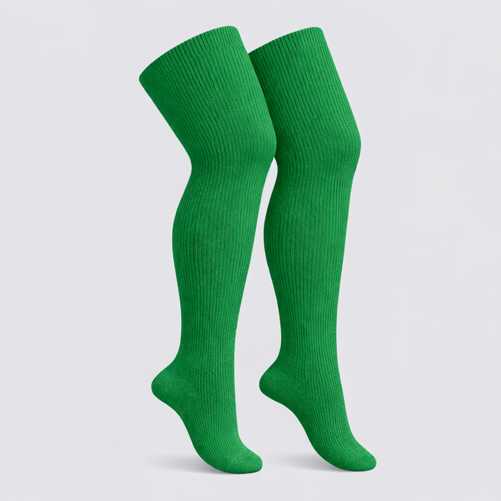 Emerald green plus size thigh high socks
